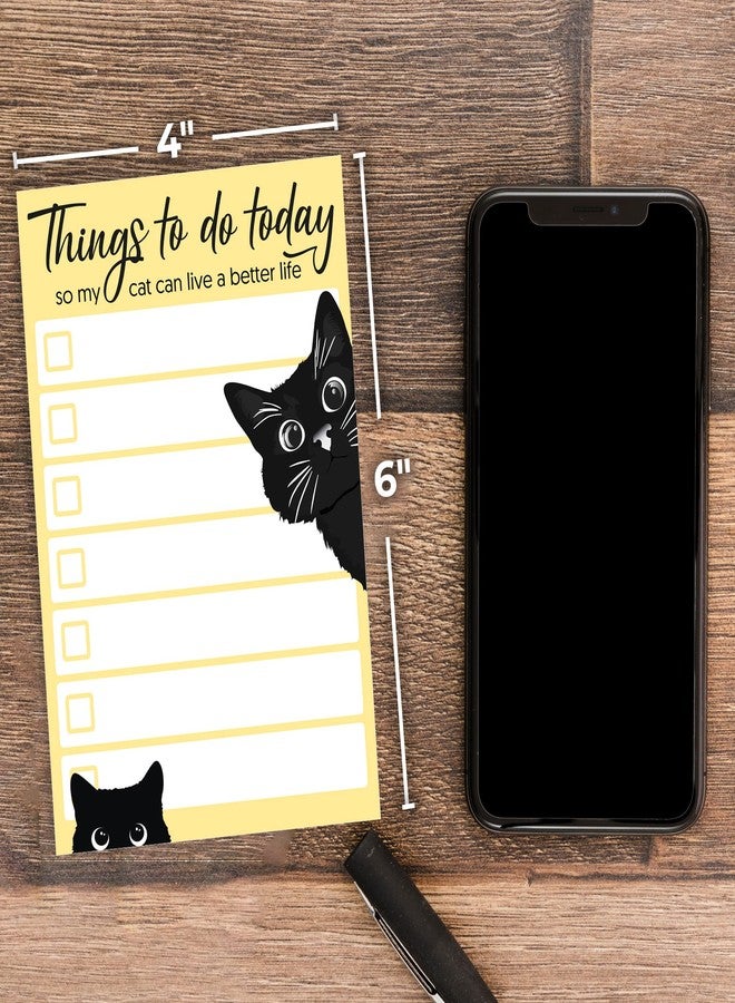 DAILY RITMO Funny Black Cat Lover Small to Do List Sticky Notes, Yellow | Things to Do Today | Humor Notebook Notepad Note Card for Women Gift| 50 Pages 4x6 by DAILY RITMO - Image 4